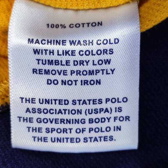 U.S. Polo Assn. Australia polo shirt blue yellow boys size 12 - Picture 7 of 11